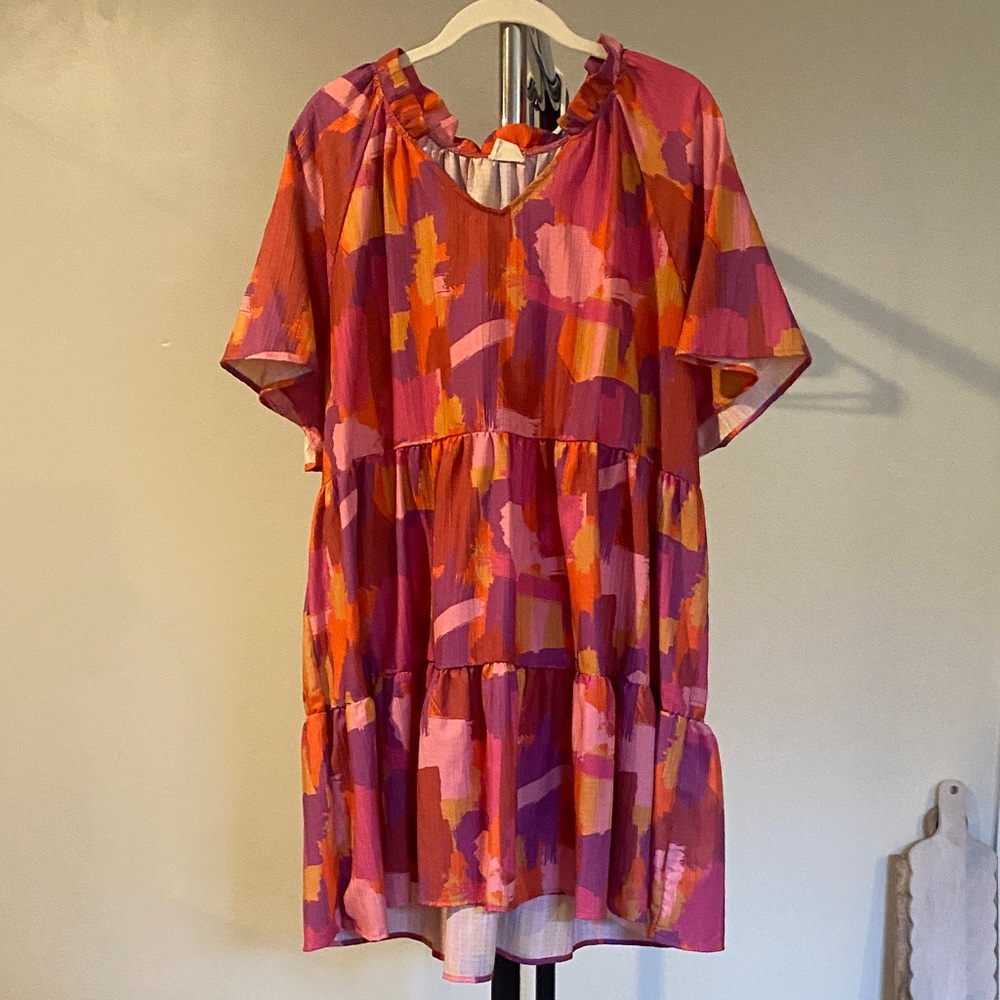 Colorful Abstract Print Dress